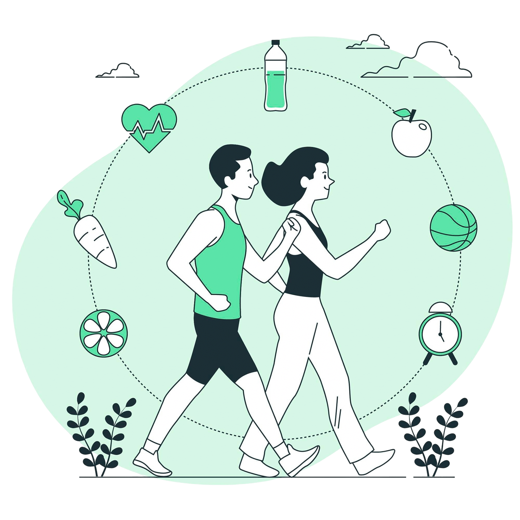 healthy lifestyle concept illustration